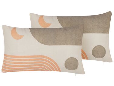 Set van 2 sierkussens MELAMPODIUM 30 x 50 cm Meerkleurig abstract patroon
