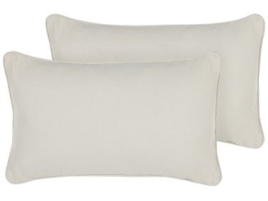 Set van 2 sierkussens HELIOTROPE 30 x 50 cm Wit effen