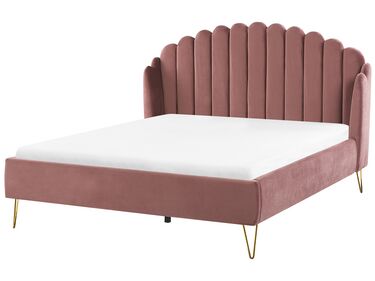 Bed Velvet AMBILLOU 160 x 200 cm (EU King Size) Pink