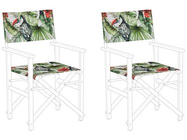 Set of 2 Garden Chair Replacement Fabrics CINE Green