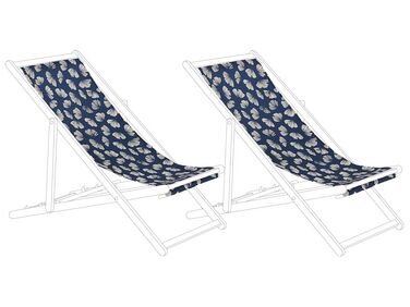 Set van 2 vervangingsdoeken voor ligstoel ANZIO/AVELLINO 113 x 44 cm Marineblauw