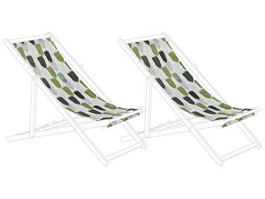 Set van 2 vervangingsdoeken voor ligstoel ANZIO/AVELLINO 113 x 44 cm Groen