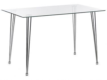 Table de repas WINSTON Argenté 120 cm 70 cm Verre de sécurité