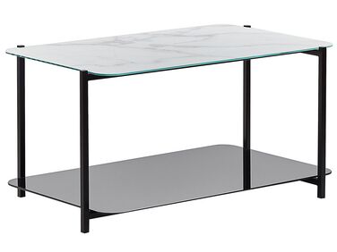 Table basse GLOSTER Verre de sécurité Marbre blanc