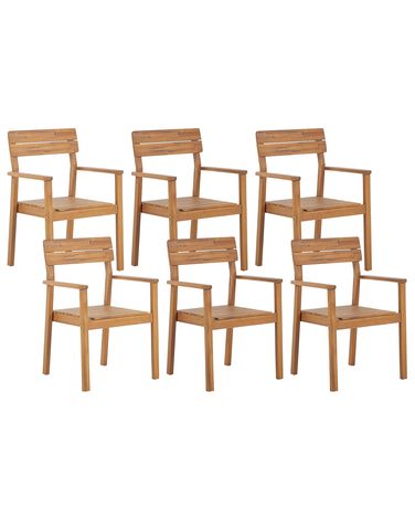 Set van 6 tuinstoelen FORNELLI Acaciahout Bruin