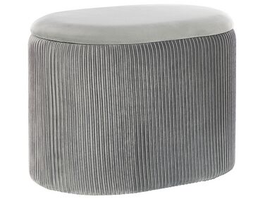 Storage Pouffe RICHLAND Velvet Light Grey