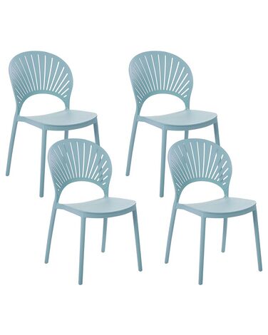 Set van 4 tuinstoelen OSTIA Lichtblauw