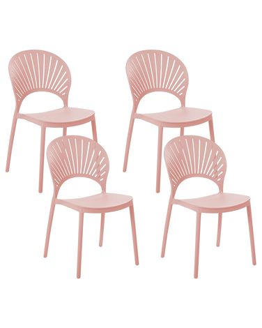 Set van 4 tuinstoelen OSTIA Pastelroze