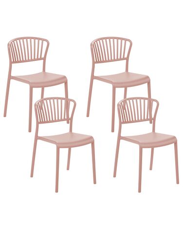 Set van 4 tuinstoelen GELA Pastelroze
