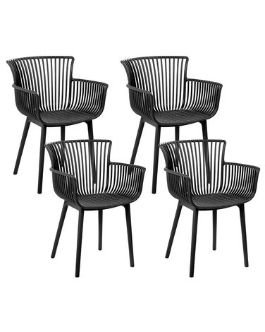 Set van 4 tuinstoelen PESARO Zwart