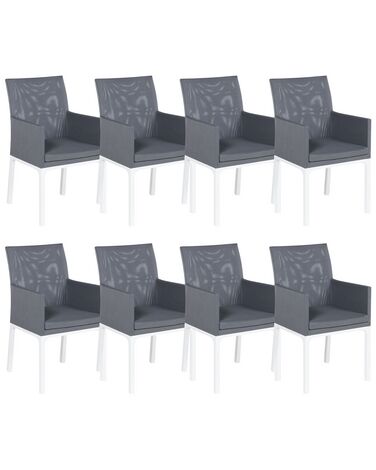Set van 8 stoelen BACOLI Stof Donkergrijs