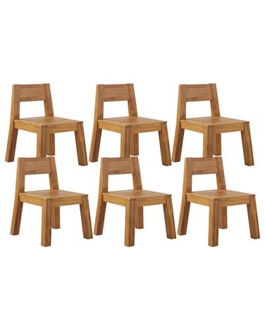 Set van 6 tuinstoelen LIVORNO Acaciahout Bruin