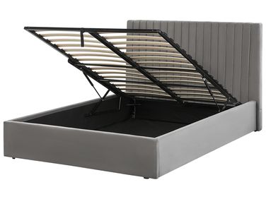 Ottoman Bed Velvet VION 140 x 200 cm (EU Double) Grey