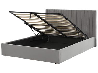 Ottoman Bed Velvet VION 160 x 200 cm (EU King Size) Grey