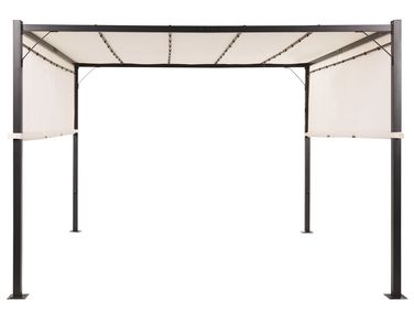 Tonnelle de jardin LED PARGA Métal 310 cm 310 cm Beige