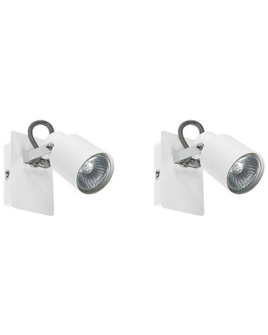 Set van 2 spotlampen BONTE verstelbaar Metaal Wit
