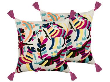 Set van 2 sierkussens RAIGANJ Katoen 50 x 50 cm Meerkleurig abstract patroon