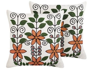 Set van 2 sierkussens VELLORE Katoen 50 x 50 cm Meerkleurig bloempatroon