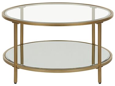 Table basse BIRNEY Verre de sécurité Doré
