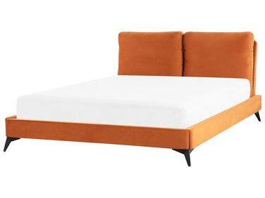 Bed Velvet MELLE 160 x 200 cm (EU King Size) Orange