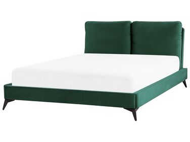 Bed Velvet MELLE 140 x 200 cm (EU Double) Emerald Green