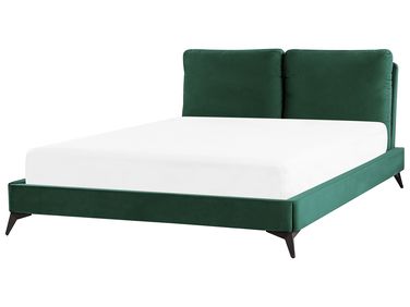 Bed Velvet MELLE 160 x 200 cm (EU King Size) Emerald Green