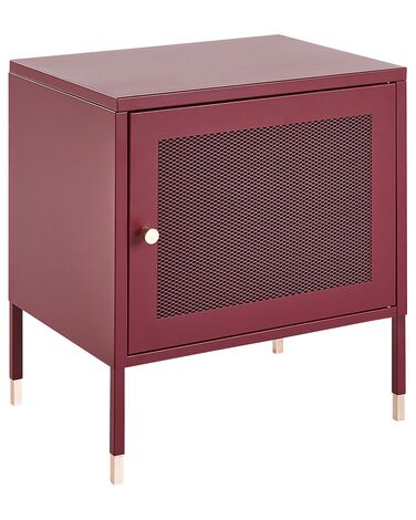 Table de chevet OSSETT Métal Rouge foncé