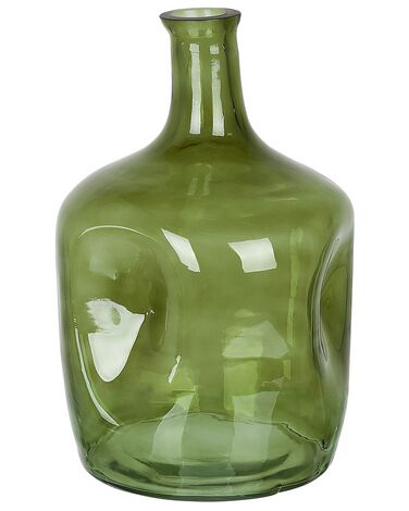 Vase à fleurs KERALA Verre 30 cm Vert olive