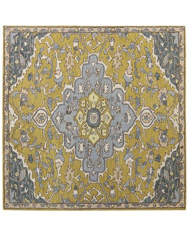 Rug MUCUR Yellow 200 x 200 cm Wool