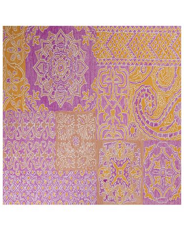 Rug AVANOS Pink 200 x 200 cm Wool