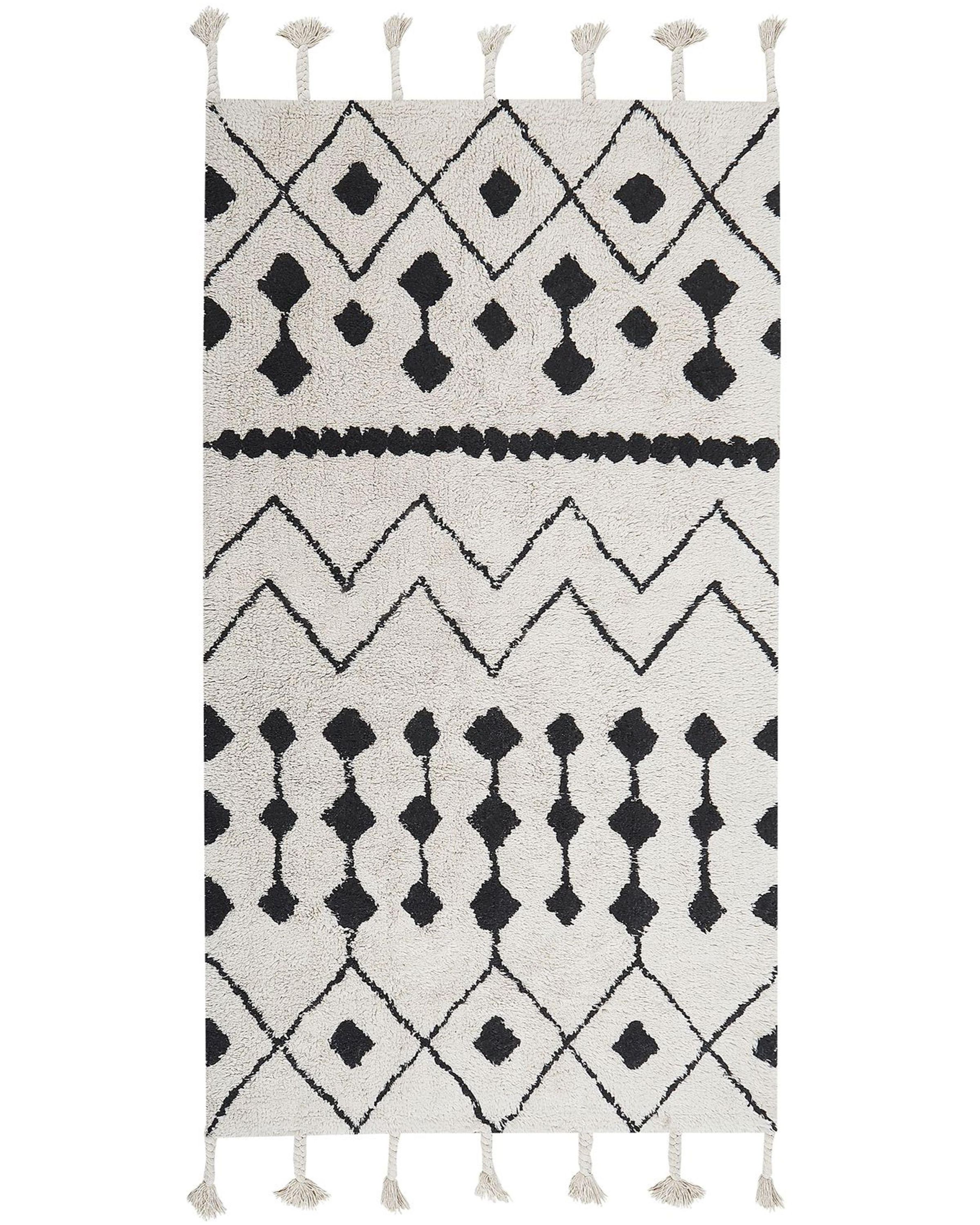 Tapis KHEMISSET Blanc cassé 80 x 150 cm Coton