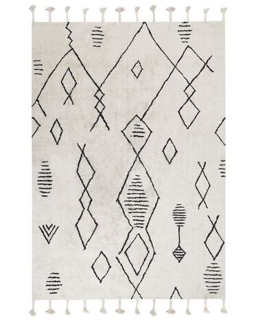 Vloerkleed KEBIR Gebroken wit 160 x 230 cm Katoen
