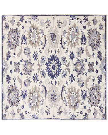 Rug KUMRU Beige 200 x 200 cm Wool