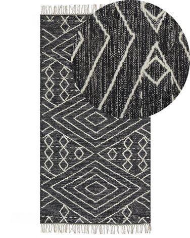 Vloerkleed KHENIFRA Zwart 80 x 150 cm Katoen