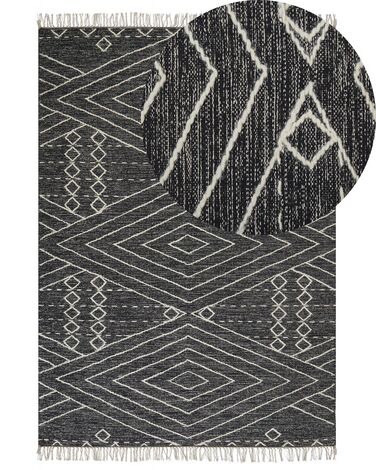 Vloerkleed KHENIFRA Zwart 140 x 200 cm Katoen