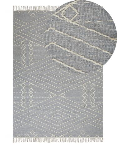 Tapis KHENIFRA Gris clair 80 x 150 cm Coton