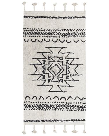 Tapis KHOURIBGA Blanc cassé 80 x 150 cm Coton