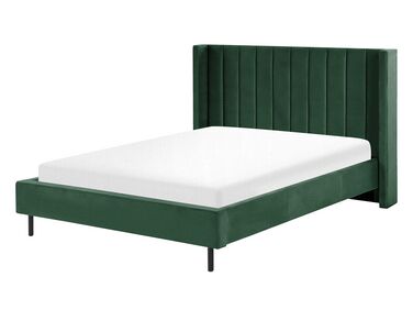 Bed Velvet VILLETTE 140 x 200 cm (EU Double) Dark Green