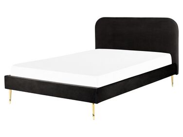 Bed Velvet FLAYAT 160 x 200 cm (EU King Size) Black