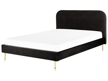 Bed Velvet FLAYAT 180 x 200 cm (EU Super King) Black