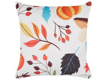 Throw Cushion VISCARIA Velvet 45 x 45 cm Multicolour Plant Pattern