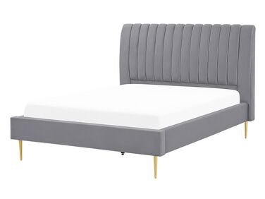 Bed Velvet MARVILLE 140 x 200 cm (EU Double) Grey