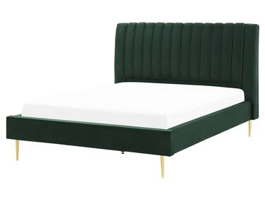 Bed Velvet MARVILLE 160 x 200 cm (EU King Size) Emerald Green