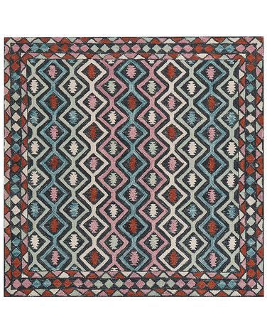Vloerkleed HAYMANA Meerkleurig 200 x 200 cm Wol