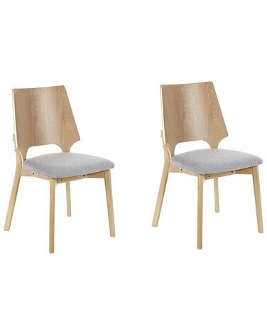 Set of 2 Dining Chairs ABEE Light Brown