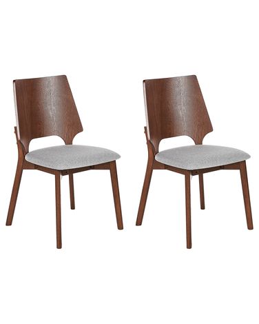Set of 2 Dining Chairs ABEE Brown/ Grey