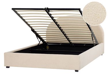 Bed met opbergruimte Bouclé VAUCLUSE 140 x 200 cm Beige