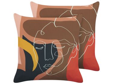 Set van 2 sierkussens HYACINTH 45 x 45 cm Meerkleurig abstract patroon