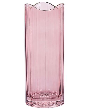 Vase à fleurs PERDIKI Verre 30 cm Rose