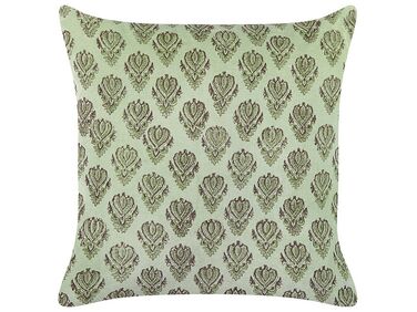 Throw Cushion RUNGIA Velvet 45 x 45 cm Green Floral Pattern